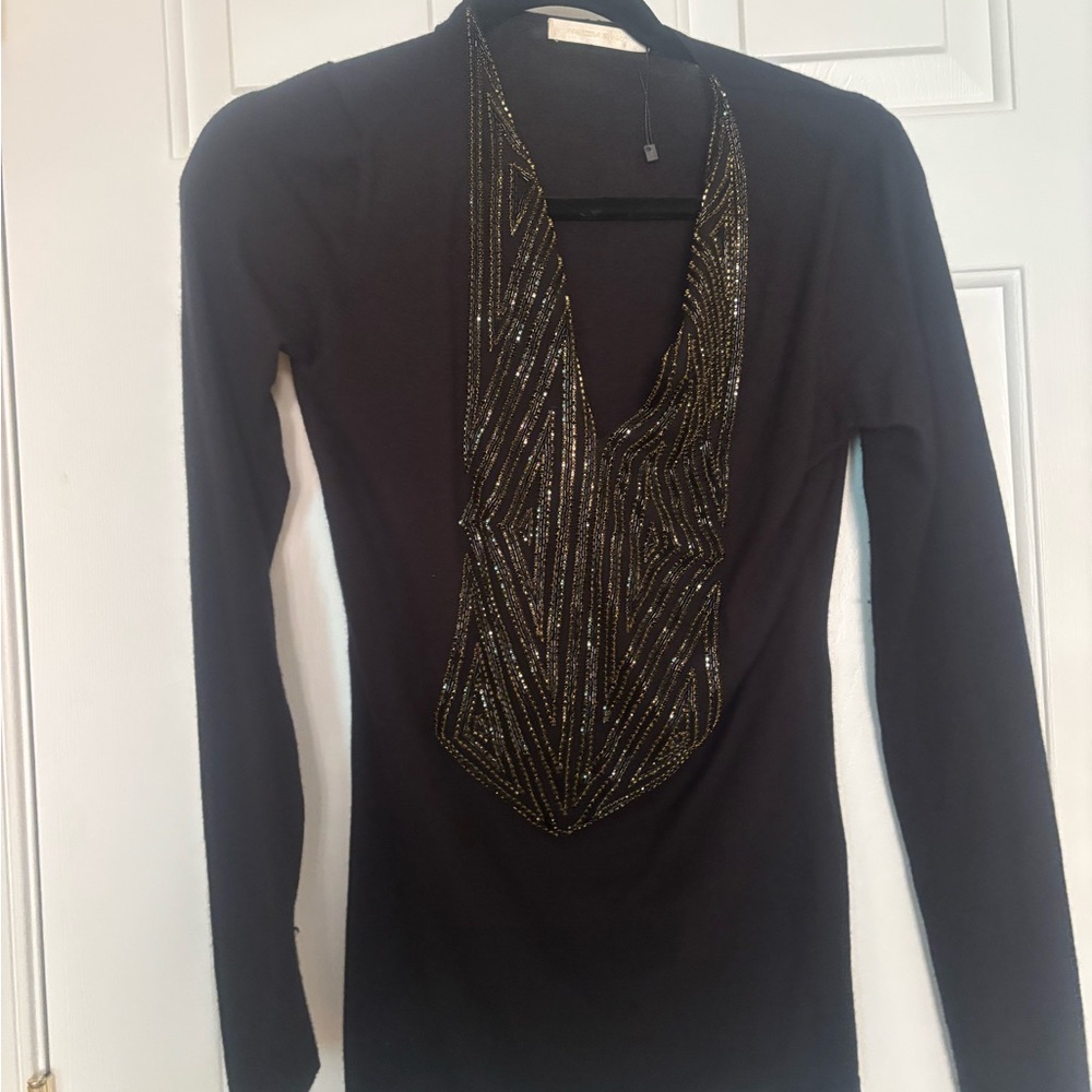 Naeem Khan Black Jacket with Gold Embellishments